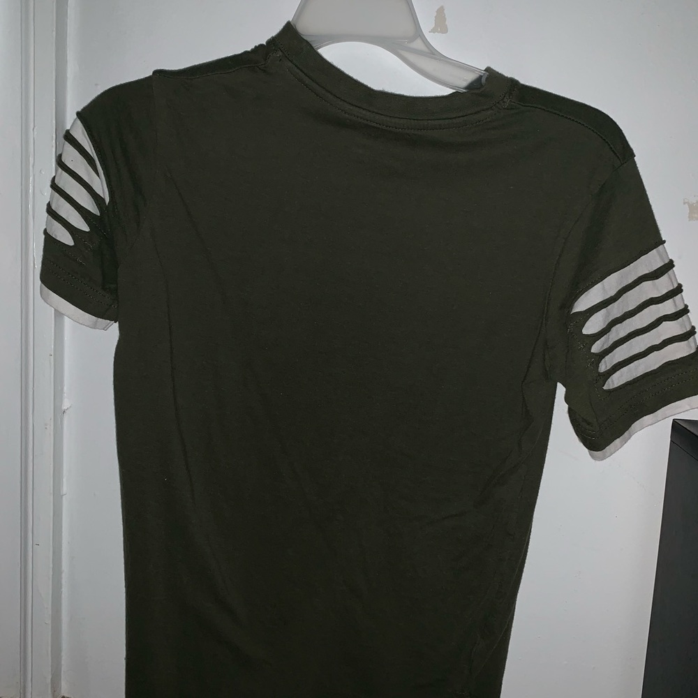 Green and white shirt